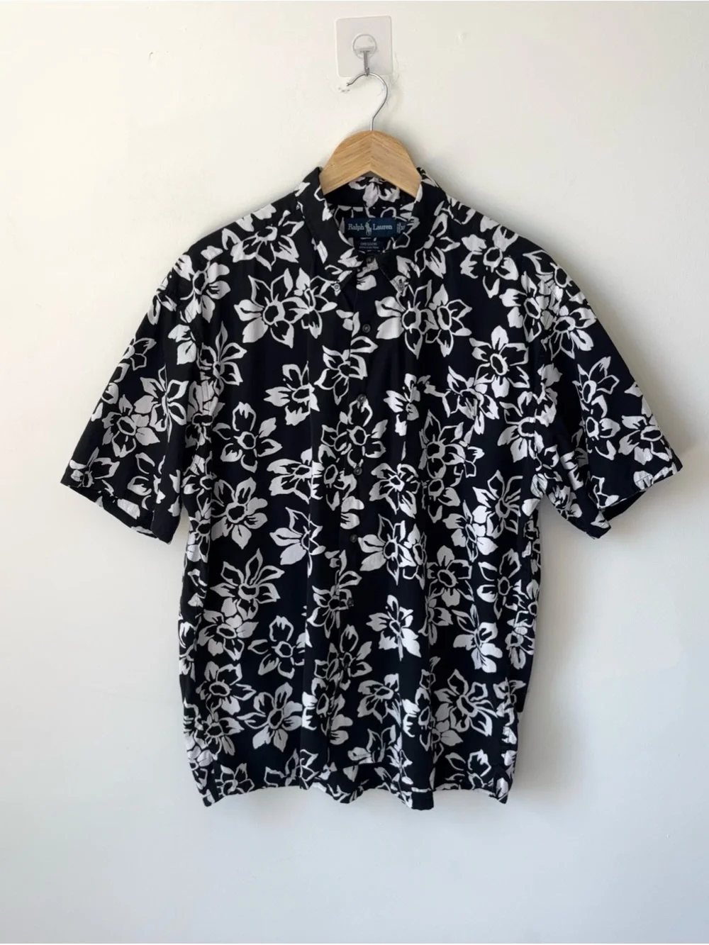 Vintage Polo Ralph Lauren Greggor Hawaiian Shirt Men’s XL Aloha Floral Black